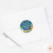 Camping Birthday Camp Party Dank u Ronde Sticker (Envelop)