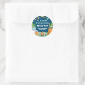 Camping Birthday Camp Party Dank u Ronde Sticker (Tas)