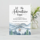 Camping Birthday Forest Adventure Mountains Kaart (Staand voorkant)