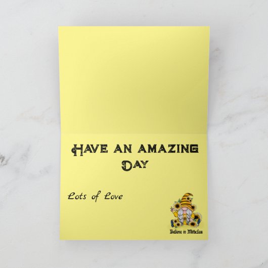 Camping Birthday Gnome Kaart (Binnen)