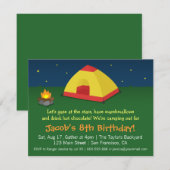 Camping Birthday in de achtertuin Kaart (Voorkant / Achterkant)