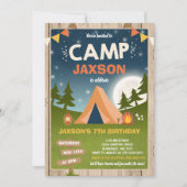 Camping Birthday Invitation Camp Out Party Kaart (Voorkant)