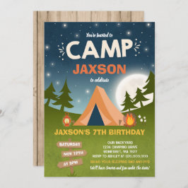Camping Birthday Invitation Camp Out Party Kaart