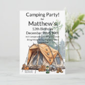 Camping Birthday Kaart (Staand voorkant)