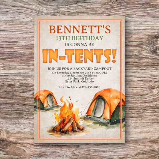 Camping Birthday Kaart