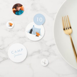 Camping Birthday Party Blue Tent Photo Confetti