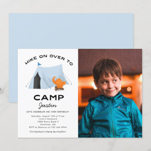 Camping Birthday Party Blue Tent Photo Kaart