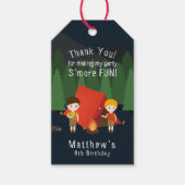 Camping Birthday Party Cadeaulabel (Voorkant)