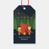 Camping Birthday Party Cadeaulabel (Achterkant)