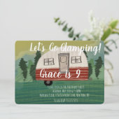 Camping Birthday Party  Camper Art Kaart (Staand voorkant)