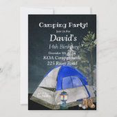 Camping Birthday Party Invitation, Editable Camp Kaart (Voorkant)