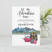 Camping Birthday Party Invitation Kaart (Staand voorkant)