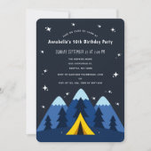 Camping Birthday Party Invitation Kaart (Voorkant)