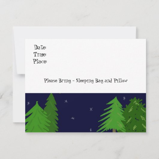 Camping Birthday Party Invitation Kaart (Achterkant)