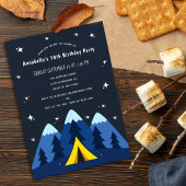 Camping Birthday Party Invitation Kaart