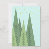 Camping Birthday Party Invitation roze Green Kaart (Achterkant)