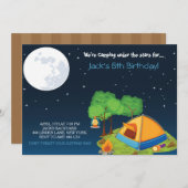 Camping Birthday Party Invitations Kaart (Voorkant / Achterkant)