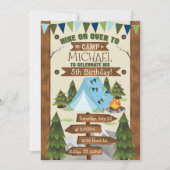 Camping Birthday Party Invite Boy Kaart (Voorkant)