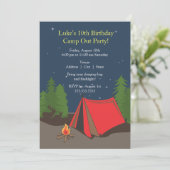Camping Birthday Party | Jongen Kaart (Staand voorkant)