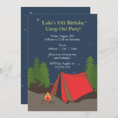 Camping Birthday Party | Jongen Kaart (Voorkant / Achterkant)