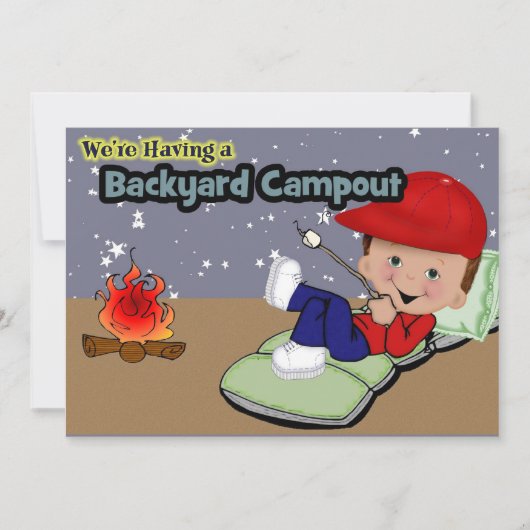 Camping Birthday Party Kaart (Voorkant)