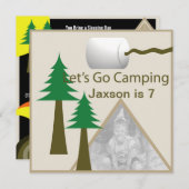 Camping Birthday Party Kaart (Voorkant / Achterkant)