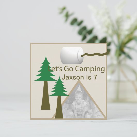 Camping Birthday Party Kaart (Staand voorkant)