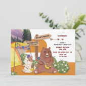 Camping Birthday Party Kaart (Staand voorkant)