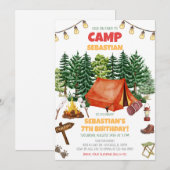 Camping Birthday Party  Kaart (Voorkant / Achterkant)