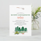 Camping Birthday Party Kaart (Staand voorkant)