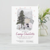 Camping Birthday Party Kaart (Staand voorkant)