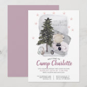 Camping Birthday Party Kaart (Voorkant / Achterkant)