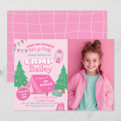 Camping Birthday Party Kaart (Voorkant / Achterkant)