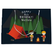 Camping Birthday Party Large Cadeautasje (Voorkant)