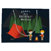 Camping Birthday Party Large Cadeautasje (Achterkant)