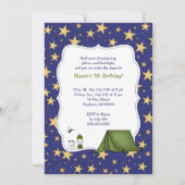 Camping Birthday Party nodigt uit Kaart (Voorkant)