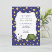 Camping Birthday Party nodigt uit Kaart (Staand voorkant)