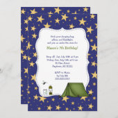 Camping Birthday Party nodigt uit Kaart (Voorkant / Achterkant)