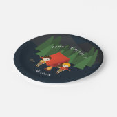 Camping Birthday Party Papieren Bordje (Gekanteld)