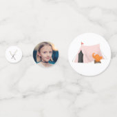 Camping Birthday Party Pink Tent Photo Confetti (Voorkanten)