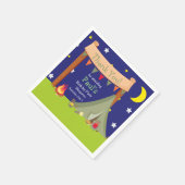 Camping Birthday Party Sleepover Khaki Green Servet (Hoek)