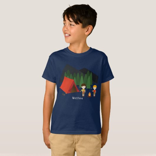 Camping Birthday Party T-shirt (Voorkant volledig)