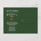 Camping Birthday Party Uitnodiging Briefkaart (Achterkant)