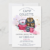 Camping Birthday Party under the Stars Kaart (Voorkant)
