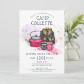 Camping Birthday Party under the Stars Kaart (Staand voorkant)