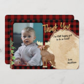 Camping Birthday-speldenpakket met logslice-foto Bedankkaart (Voorkant / Achterkant)