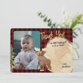 Camping Birthday-speldenpakket met logslice-foto Bedankkaart (Staand voorkant)