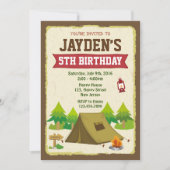 Camping Birthday Uitnodiging (Voorkant)