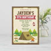 Camping Birthday Uitnodiging (Staand voorkant)