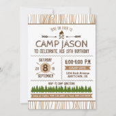 Camping Birthday Uitnodiging (Voorkant)